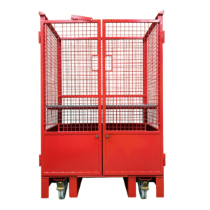Wire container 1240x835x1945mm, rollable with doors