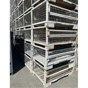 Industriegitterboxpalette, H570mm mit halber Klappe -gebraucht-