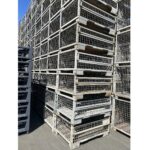 Industriegitterboxpalette, H570mm mit halber Klappe -gebraucht- – Bild 2